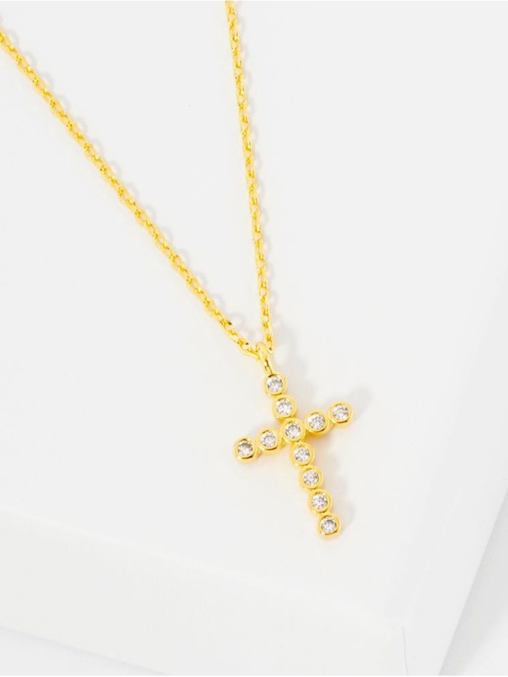 Gold Cross Pendant Necklace - Faith Card - Picture 5 of 8